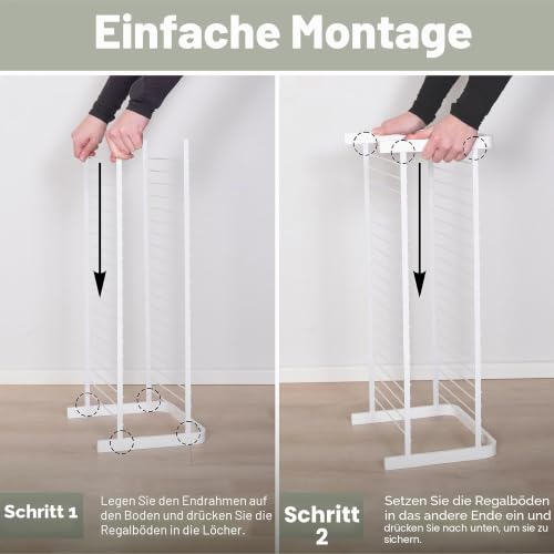 LM 391 Schuhregal aus Öko-Holz - pulverbeschichtetes Schuhregal platzsparend, 670 mm breite, ideal für Schrank… – Ansicht 6