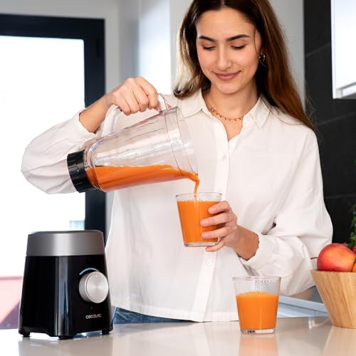 Cecotec Standmixer Power Black Titanium 1300Max B. 1300 W, 2 Geschwindigkeiten, Messer mit 4 schwarzen Titanklingen, 1,5 L, Pulse-Funktion zum Zerkleinern und Pulverisieren, Ice-Crush – Bild 6