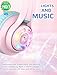 iClever Cat Ear Kids Bluetooth Headphones, LED Lights Up, 74/85dBA Safe Volume Limited, 50H Playtime,Bluetooth 5.2, USB C, Kids Headphones Wireless for Travel iPad Tablet, Meow Macaron Pink