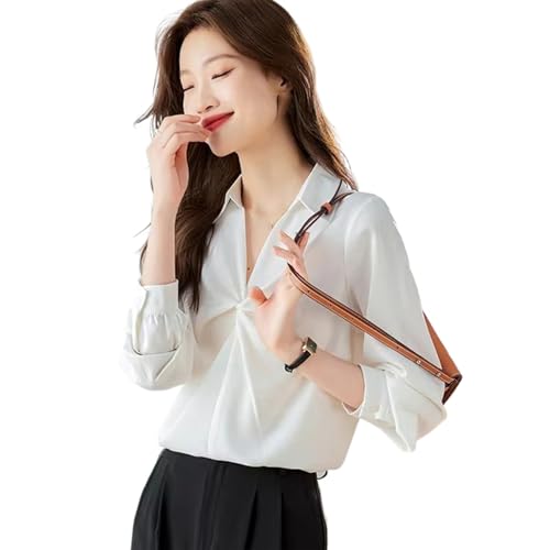 Chemisier coréen vintage en satin idéal pour vos soirées chic