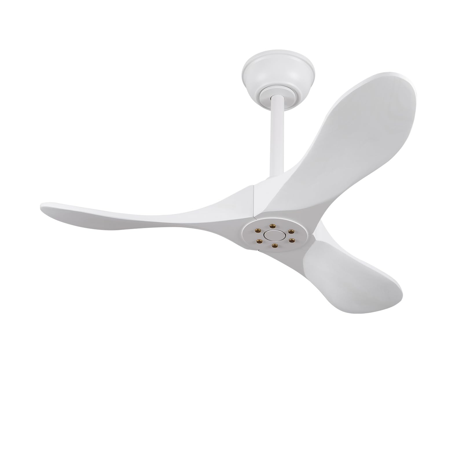 OMYU 36 Inch Solid Wood Ceiling Fan with Remote,White Ceiling Fan no Light,6 Speeds,Noiseless,Reversible DC Motor,Modern Ceiling Fans without Lights