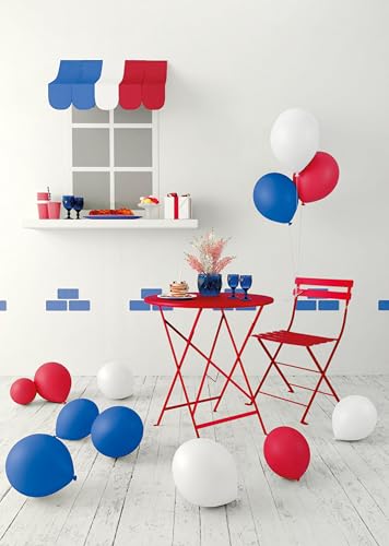 P'tit Clown re22445 Pack of 12 French Balloons Blue White Red 30 cm, Blue / White / Red - Image 2