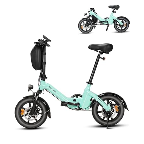 Bodywel T16PRO Mini E Bike 14 Zoll faltbar Elektrofahrrad 250W 36V/7.8Ah Akku mit APP Funk für Herren Damen,Reichweite Max 45 km Blau