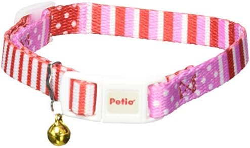 Petio CAT Collar Collar Boarded Dot Collar Pink for Cats, Size M