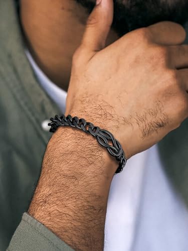 Richsteel Love Kont Bracelet Gift for Men Stainless Steel Infinity Bracelets Love Link Forever Promise Gifts for Father's Day Birthday Anniversary Christmas Valentines Wedding for Him2
