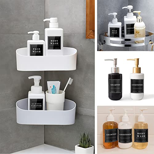 24Pcs Waterproof Labels For Glass Or Plastic Bottles, Bathroom Hand Soap Shampoo Dispenser Label Stickers, Removable Cleaning Labels For Soap, Lotion, Shampoo And Conditioner (3"X3") #TOP5