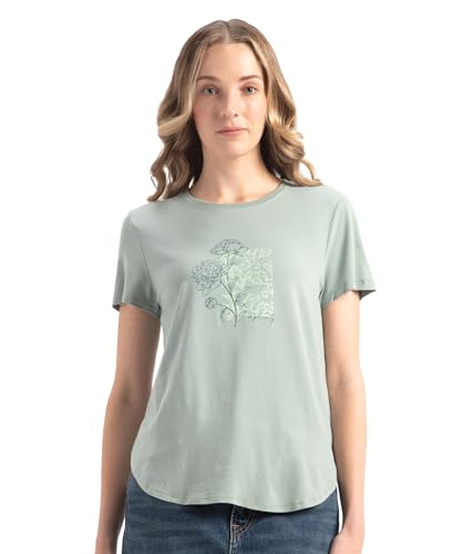 Image of Jockey IW31 Women Micro Modal Fiber Elastane Stretch Relaxed Fit Graphic Print Round Neck Half Sleeve T-Shirt with Curved Hem Styling (Prints May Vary)