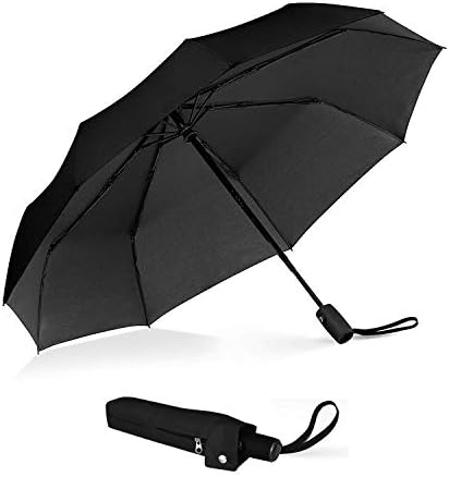 Unbreakable Double Canopy Construction with Teflon Coating Auto Open Close Button (black)