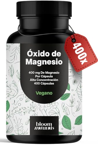 Oxido de Magnesio 400mg – 400 Cápsulas – Alta Concentración – Vegano y Producido en Alemania – Magnesio en Cápsulas – Analizado en Laboratorio