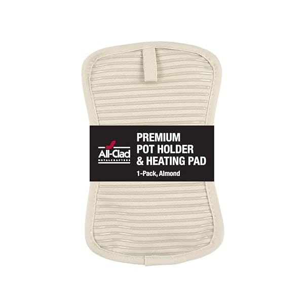   All-Clad-Premium-Pot-Holder-Hot-Pad-Heat-Resistant-to-500-Degrees-100-Cotton-10x625-Hot-Pad-for-Kitchen-and-Barbeque-1-Pack-Almond