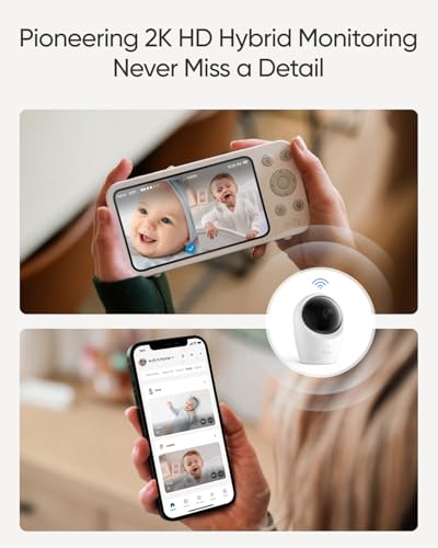 Image of eufy Security Baby Monitor E20 with 2K HD Camera, 5'' 720p Display & Baby Monitor E20 Add-On Camera, 2K HD Resolution (Bundle)