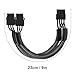 J&D PCIe Power Adapter Cable, Dual 6 Pin Female to 8 Pin Male, Braided Sleeve, 9 Inch, GPU Connector for Graphics Card Power Supply, 1Pack