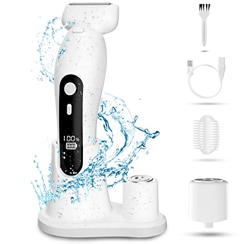 Electric Razor For Women, 2 In 1 Wet/Dry Electric Shaver For Womens With Head Base, Replaceable Facial Blade Head, Waterproof Bikini Trimmer For Womens Legs Underarm Public Hairs Face #TOP20