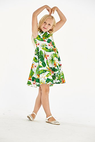 Girl Hawaiian Vintage Fit and Flare Dress in Vintage Tropical Toile3