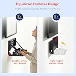 2026 Upgrade Flip Down Keyboard Wall Mount with Wrist Rest, 24 Inch Foldable Wall Mount Keyboard Tray, Keyboard and Mouse Platform Tray for Offices and Studios, Included Leather Mouse Pad, Pen Holder