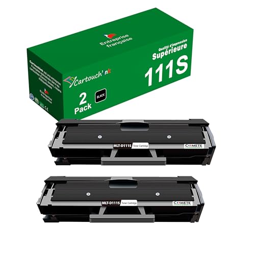 CARTOUCHINK, Marca Francesa - 111S - 2 Cartuchos de Toners Compatibles MLT-D111S 111S 11S para Samsung D111S Xpress M2070, M2070W, M2026, M2026W, M2070F - 2 Negro
