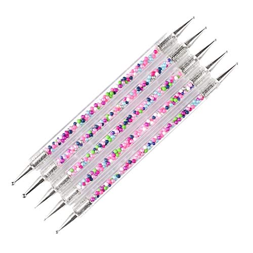 LLZJ 5 Pc Point Pen 2 Way Dotting Pen Tool Nail Art Tip Dot Paint Manicure Kit (Color : Multi)