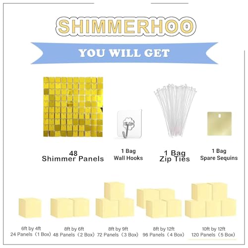 Image of Shimmer Wall Backdrop - 48pcs Decorations Panel | Wedding, Birthday, Anniversary, Engagement & Bridal Shower Party Decor Panel (Silver)