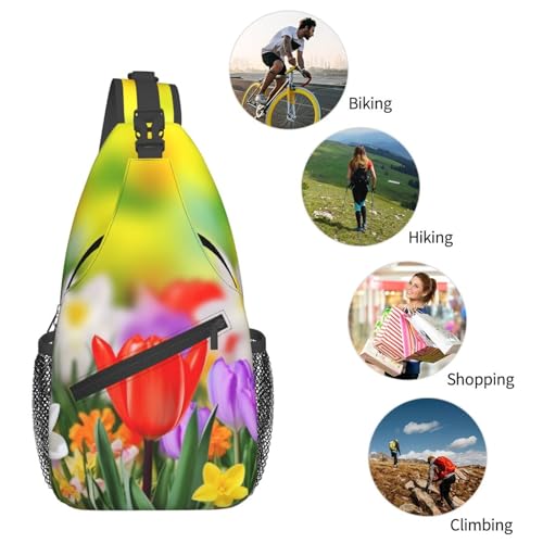 Bolso Cruzado Deportivo Spring Flowers en Negro miniatura 6