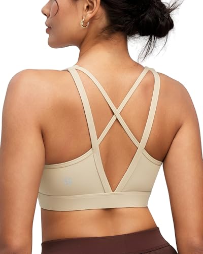 Image of RUNNING GIRL High Impact Sports Bras for Women, High Support Running Sports Bra Moulded Cup Strappy Sports Bras