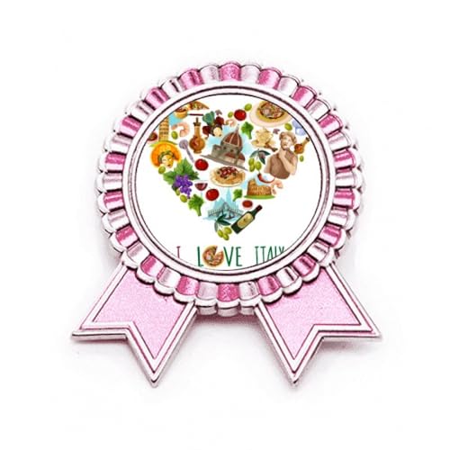 Broche tour de cœur spaghetti rose M métal accessoire vêtement tendance