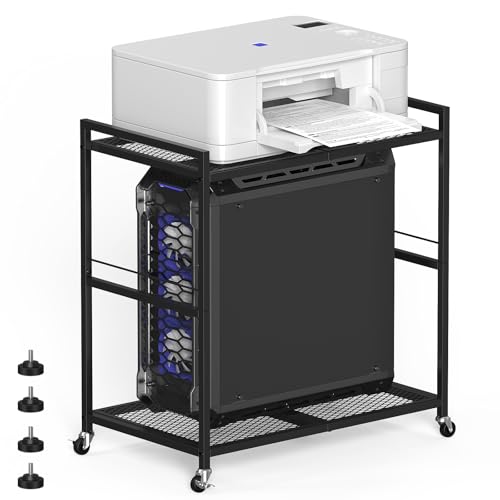UOMIO 2-Stöckiger Druckerständer Schreibtisch, Schwarz...