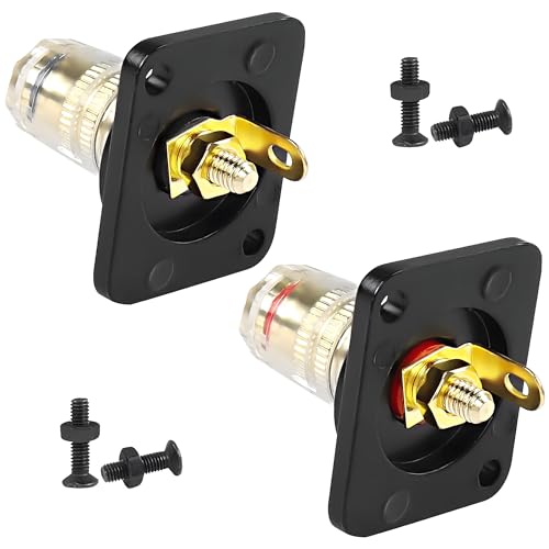 Terminal banana D-Type 4mm para altavoz, negro y rojo miniatura 1