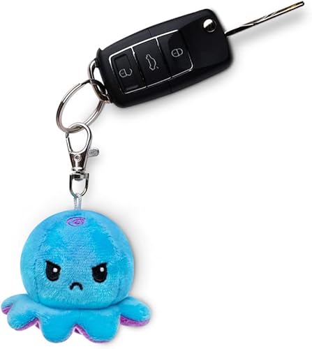 Miniatura 3 de TeeTurtle - Llavero de peluche (pulpo azul enojado)
