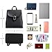 Simple Vegan Leather Flap 3 Way Convertible Backpack For Women Classic Vintage Faux Leather Fashion Daypack (Black)