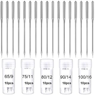 50Pcs Sewing Machine Needle Sharp Universal Regular Point for All Low Shank Snap-On