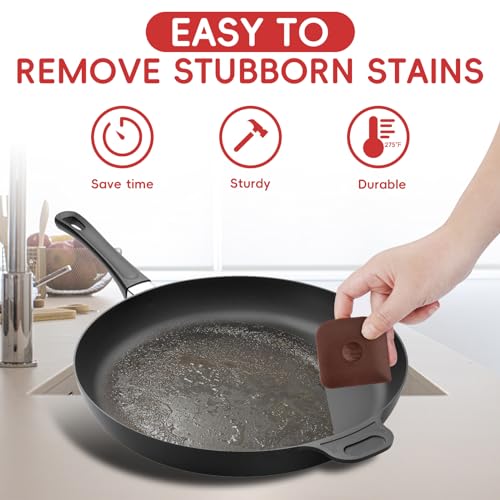 Pan Scraper, 5 Pcs Pot Scraper, Pan Scraper Plastic, Multifunctional Scraper Tool for Kitchen, Non-Slip, Food Safe, High Heat Resistant - Thumbnail 2