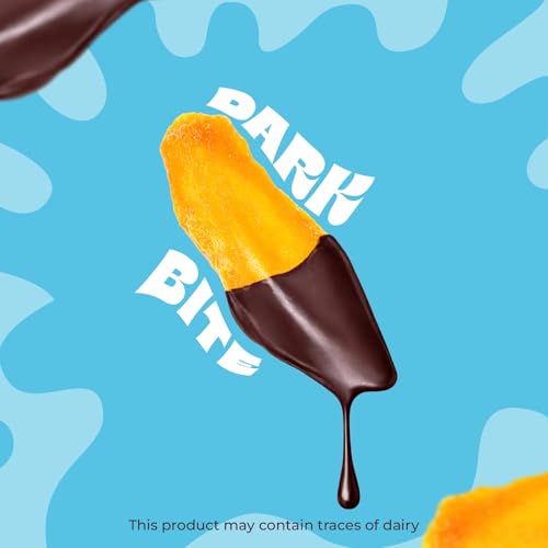 Life Plus Style Gourmet Hashtag Munch Mango Slices Dipped in Dark Chocolate Premium Tropical Mango Chocolate Covered Fruit Snack Non GMO Vegan Delicious Healthy Fruit Bites 7oz Resealable Bag
