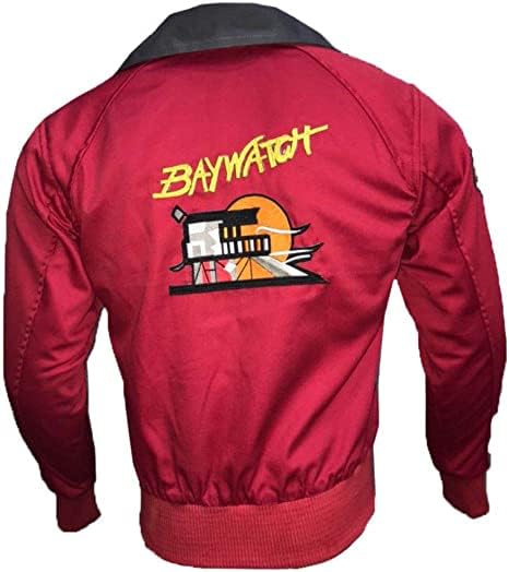 Baywatch Lifeguard Jacket David Hasselhoff The Mentor Red Cotton Bomber Jacket2