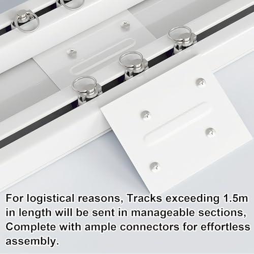 Ceiling Mounted Double Curtain Track System | Adjustable 1.5m/4.92FT Aluminum Curtain Rails for Drapes & Room Dividers | Easy Install Black Curtain Rods for Home Decor