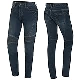 Germot Damen Motorrad-Jeans Kate, herausnehmbare Knie-Protektoren, Slim Fit, blau, Gr. 30/32