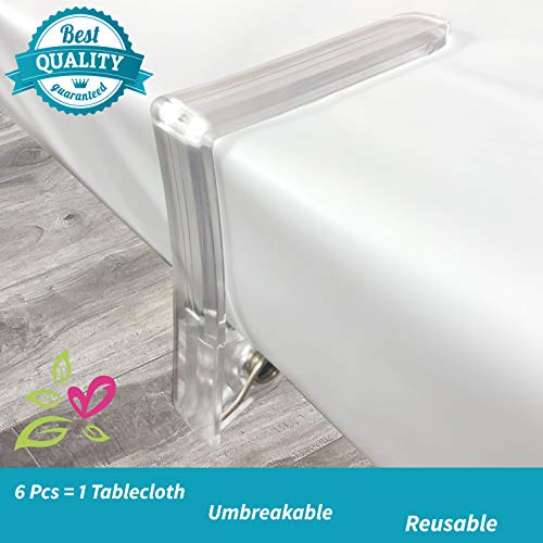 Decostyle, Premium Clear Plastic Tablecloth Clips, Table Cover Transparent Clamps, Picnic Table Holder, Reusables, For Parties, Outdoor, Set Of 6 #TOP1