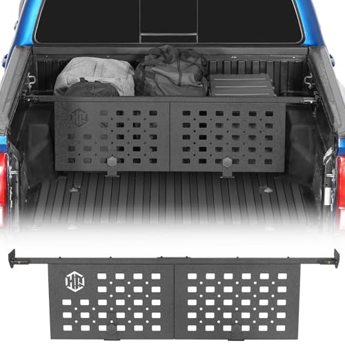 Image of Hooke Road Tacoma Truck Bed Divider for 2005-2023 Toyota Tacoma 2nd 3rd Gen, Solid Steel MOLLE Panel, Truck Back Cargo Storage Manager