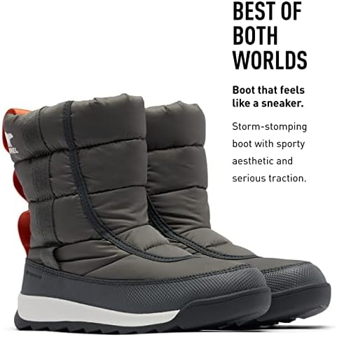 Sorel Children's Whitney II Puffy Mid Waterproof Youth Unisex Little Boots - Quarry, Sea Salt - Size 11 | Image 2