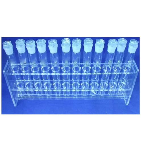 Support de 12 tubes de laboratoire en verre organique colorimétriques de haute transparence