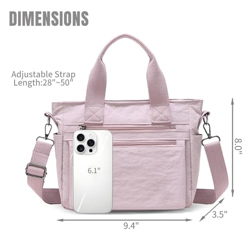 Bolso Tote pequeño de nailon para mujer con correa larga miniatura 3