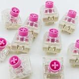 Zjmehty Ciche Przełączniki Klawiatury Kailh Box Mute Pink, 3-Pinowe 45 gf Liniowe do Mechanicznej Klawiatury, Wodoodporne, do Pisania i Grania (Wyciszony Różowy, 36 Szt.)