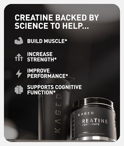 Image of Kaged Creatine Monohydrate Micronized Powder | Unflavored | Muscle Building & Recovery | 5000 mg Per Serving | Vegan, Gluten Free, Easily Digestible | Supplements for Men & Women | 100 Servings
