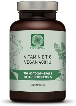 Vitamin E – All 8 Tocopherols + Tocotrienols 400 IU Vegan – Alpha Tocopherol/Tocotrienol + Beta Tocopherol/Tocotrienol + Gamma Tocopherol/Tocotrienol + Delta Tocopherol/Tocotrienol (180)