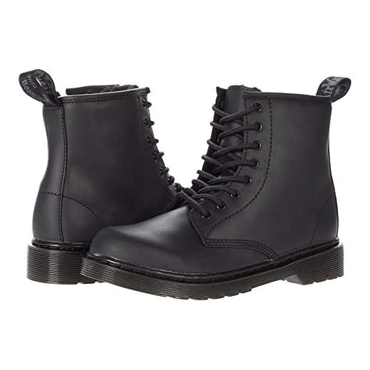 Dr. Martens Kid's Collection 1460 Serena Mono (Little Kid/Big Kid), - Svart Republic Wp - 34 EU