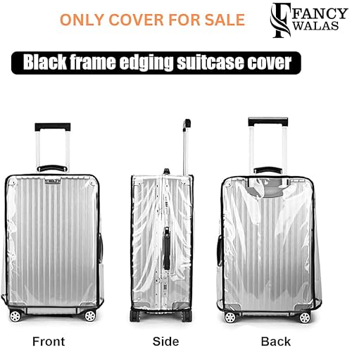 Image of Combo of 3 Trolley Bag Cover /Suitcase Bag Cover /Waterproof Dustproof Luggage Cover for Wheeled Luggage /Zippered Clear PVC Suitcase Covers Protectors (20 inch, 24 inch, 28 inch Combo of 3)