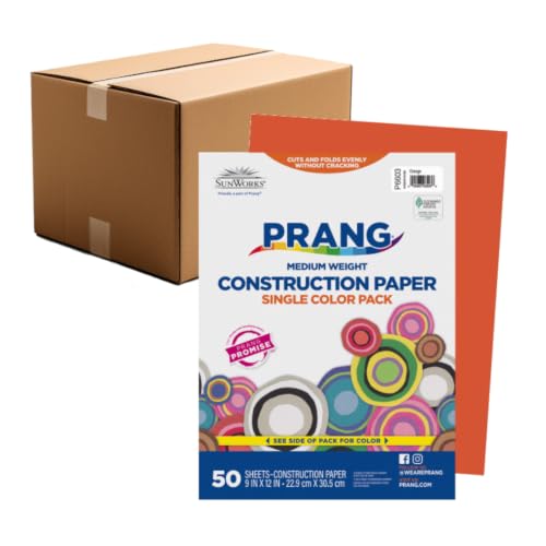 Image of Prang Construction Paper, 9 inch x 12 inch, Orange, 50 /Pack, 50 Packs | Formerly SunWorks, Class Pack, 2500 Sheets Total, P6603