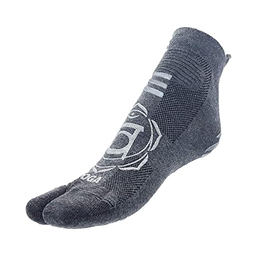 Antirutschsocken Pilates/ Yoga mit rutschfester Gummisohle für Damen Herren Barfuss Zehensocken Schwarz für Fitness Joga Ems rutschfeste Sohle Grip Toe socks,...