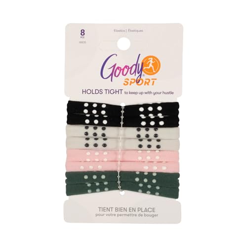 Goody Sport Ouchless Seamless Hair Elastics, 8 Ct, 4 Assorted