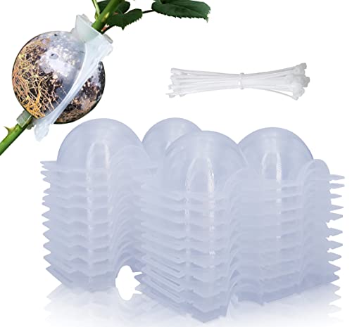 MIIIM 20 PCS Air Layering Propagation Kit with Zip Ties Reusable Grafting Ball Clear Air Layering Pods Rooting Ball for Fast Propagation (Small)
