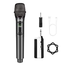 【High Quality Sound】The wireless handheld microphone adopts the latest 2.4GHz wireless transmission and noise reduction technology for a stable and fast connection. It has a built-in professional dynamic microphone kernel to achieve no radiation, ant...